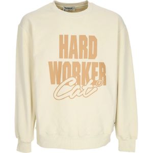 Cat, Heren, Sweatshirts & Hoodies, Beige, Maat: L Katoen,