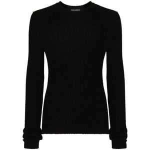 Dolce & Gabbana, Heren, Truien, Zwart, Maat: L Katoen,