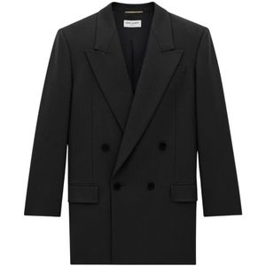 Saint Laurent, Dames, Jassen, Zwart, Maat: XL Zijde,