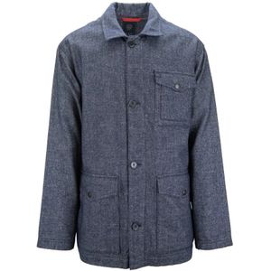 Fay, Heren, Jassen, Blauw, Maat: 3XL Linnen,