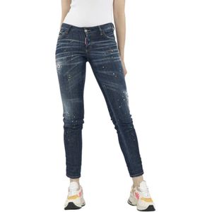 Dsquared2 Jennifer Skinny Jeans met verfspatten , Blue , Dames , Maat: 2XS