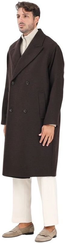 Selected Homme - Lange Double-Breasted Jas - Bruin - Heren - Regular Fit