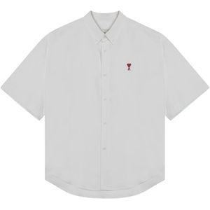 Ami Paris, Heren, Overhemden, Wit, Maat: XL Katoen,