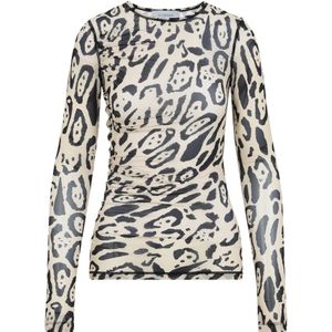 Sportmax - Leopard - Sportshirt - Zwart - Multicolor - Polyamide - Lange Mouwen
