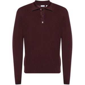 Burberry - Marcus Lange Mouw Polo - Rood - Wol