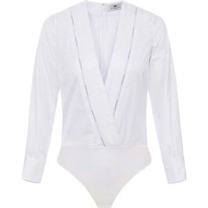 Elisabetta Franchi, Dames, Tops, Wit, Maat: M Katoen,