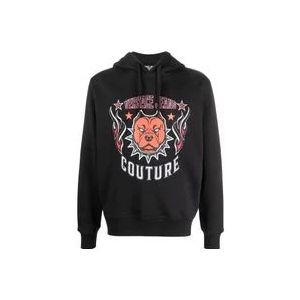 Versace Zwarte Hoodie Sweatshirt Set Mannen Katoen , Black , Heren , Maat: S