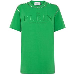 Philipp Plein, Dames, Tops, Groen, Maat: M Katoen,