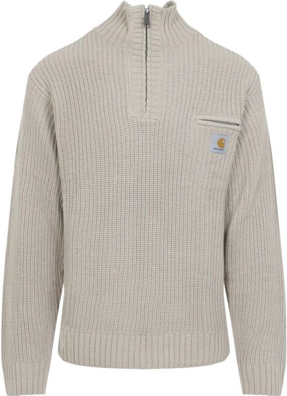 Carhartt Wip - Fleur De Sel Grey Detroit Half Zip - Trui - Beige