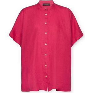Elena Mirò, Dames, Blouses & Shirts, Rood, Maat: S/M Linnen,