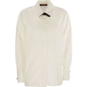 Max Mara, Dames, Blouses & Shirts, Wit, Maat: S Katoen,
