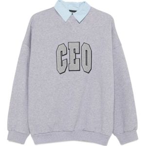 Balenciaga, Dames, Sweatshirts & Hoodies, Grijs, Maat: M Katoen,