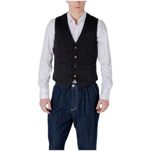 Gianni Lupo, Heren, Jassen, Zwart, Maat: XS Katoen,