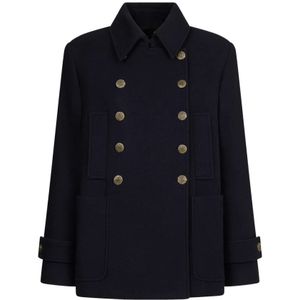 Dondup, Dames, Mantels, Blauw, Maat: XS Wol,