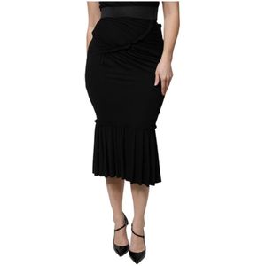 Dolce & Gabbana, Dames, Rokken, Zwart, Maat: 3XS Viscose,