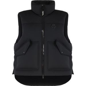 Moncler, Dames, Jassen, Zwart, Maat: 2XS Satijn,