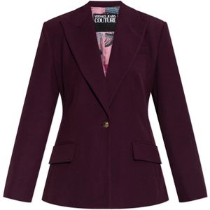 Versace Jeans Couture, Dames, Jassen, Rood, Maat: 2XS Leer,