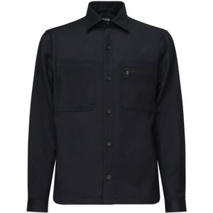 Zegna, Heren, Overhemden, Blauw, Maat: 3XL Wol,