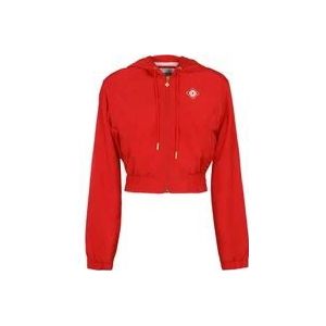Casablanca Stijlvolle Rode Cropped Sweatshirt , Red , Dames , Maat: M