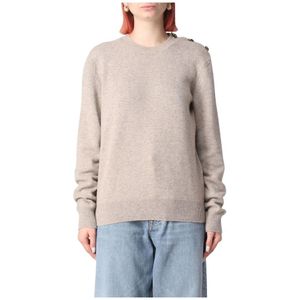 Bottega Veneta, Dames, Truien, Grijs, Maat: L Kasjmier,
