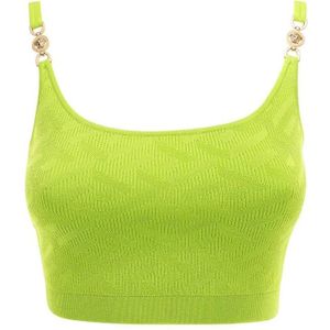 Versace, Dames, Tops, Groen, Maat: S Viscose,