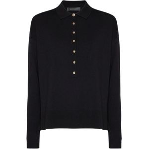Elena Mirò, Dames, Tops, Zwart, Maat: M Viscose,