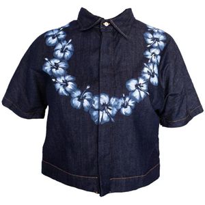 Dsquared2, Dames, Blouses & Shirts, Blauw, Maat: S Katoen,
