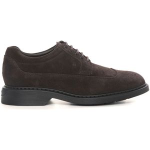 Hogan Suède Wing Cap Derby Schoenen , Brown , Heren , Maat: 41 EU