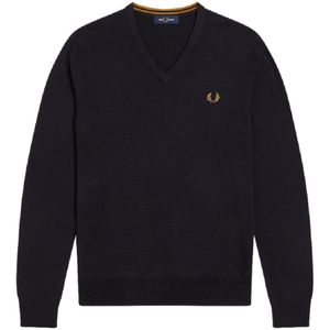 Fred Perry - Merino V-Neck Trui - Blauw - Heren