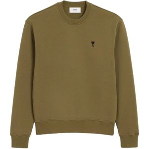 Ami Paris, Heren, Sweatshirts & Hoodies, Groen, Maat: L Katoen,