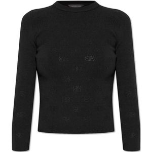 Balenciaga, Dames, Truien, Zwart, Maat: S Wol,