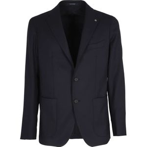Tagliatore, Heren, Jassen, Blauw, Maat: 2XL Wol,
