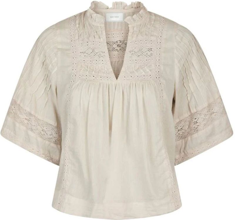 Neo Noir - Siama S Voile Blouse - Blouse - Ivory - 100% Katoen