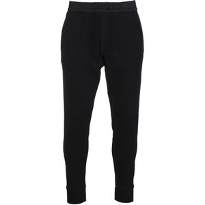 Dsquared2 Zwarte en witte katoenen sweatpants , Black , Heren , Maat: XL