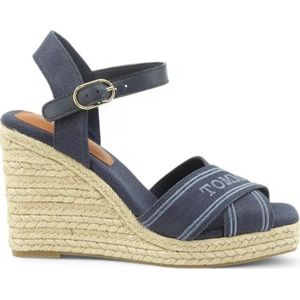 Tommy Hilfiger - Espadrille Sandalen - Blauw - Dames - Sleehak