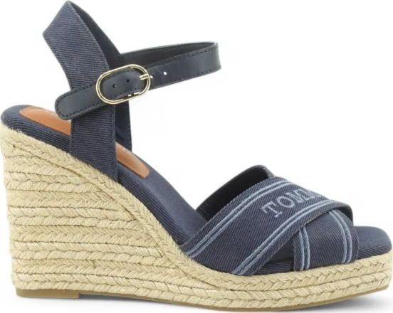Tommy Hilfiger - Espadrille Sandalen - Blauw - Dames - Sleehak