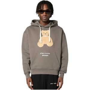 Palm Angels, Heren, Sweatshirts & Hoodies, Grijs, Maat: L Katoen,