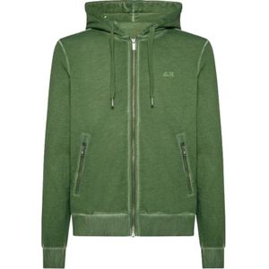 Sun68, Heren, Sweatshirts & Hoodies, Groen, Maat: M Katoen,