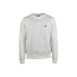 Autry Off-White Katoenen Sweatshirt met Logo Patch , White , Heren , Maat: M