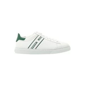 Hogan Witte Leren Sneakers met Groene Details , White , Heren , Maat: 40 EU