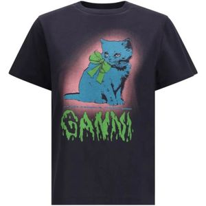 Ganni, Dames, Tops, Veelkleurig, Maat: XS Katoen,