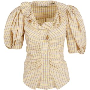 Isabel Marant, Dames, Blouses & Shirts, Geel, Maat: 2XS Katoen,