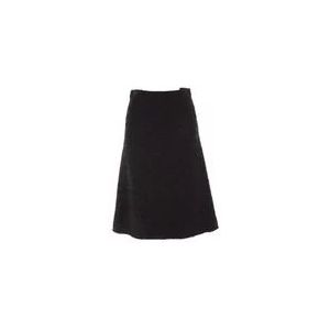 Balenciaga Zwarte Tweed Midi Rok , Black , Dames , Maat: S