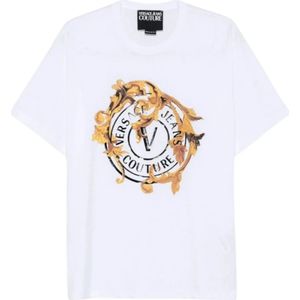 Versace Jeans Couture, Heren, Tops, Wit, Maat: M Katoen,