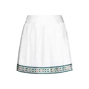 Casablanca Geplooide zijden rok wit/groen , White , Dames , Maat: S