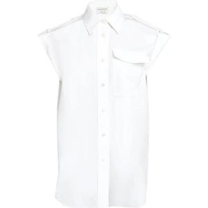 Alexander McQueen, Dames, Blouses & Shirts, Wit, Maat: S Katoen,