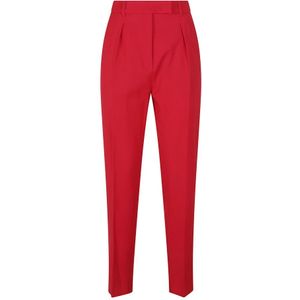 Max Mara Studio, Dames, Broeken, Rood, Maat: 2XS Wol,
