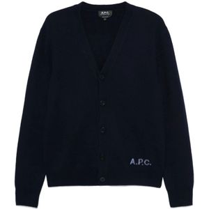 A.p.c., Heren, Truien, Blauw, Maat: 2XL Wol,