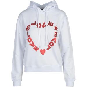 Love Moschino, Dames, Sweatshirts & Hoodies, Wit, Maat: S Katoen,