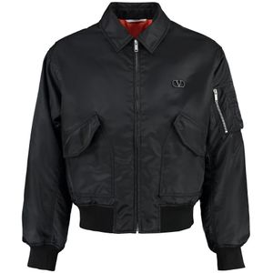 Valentino Garavani, Heren, Jassen, Zwart, Maat: M Nylon,